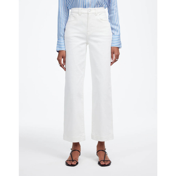 NWT Madewell Perfect Vintage Wide-Leg Crop Jeans White Size 29 - Picture 2 of 9